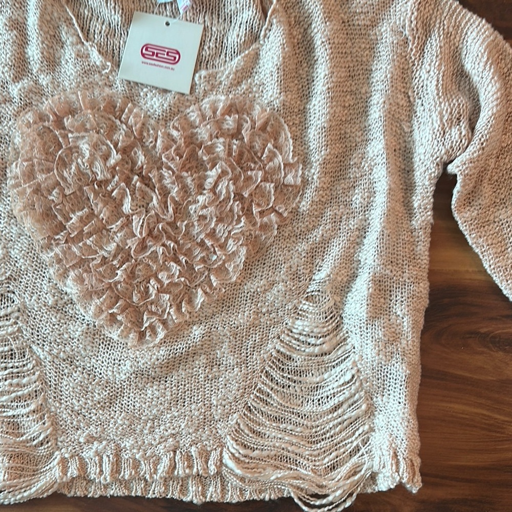 Pink Heart Knit Sweater - image 4